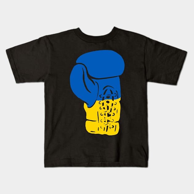 BIG UKRAINE BOXING GLOVE Kids T-Shirt by LILNAYSHUNZ